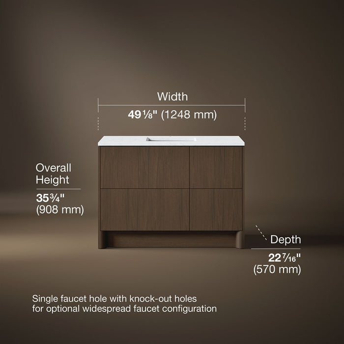 3/4 view of product with dimensions