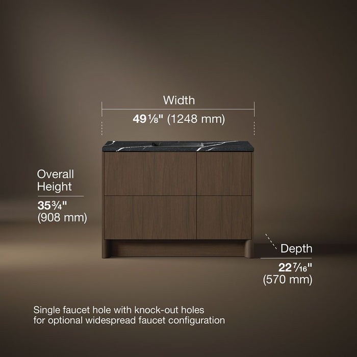 3/4 view of product with dimensions