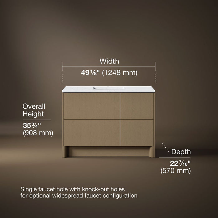 3/4 view of product with dimensions