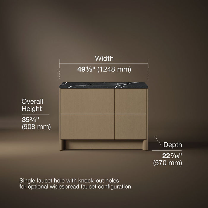 3/4 view of product with dimensions