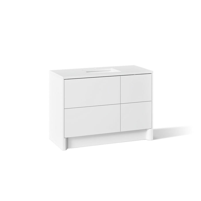 KOHLER K-CM39268-BD1 Statement 48" Bathroom Vanity Set with Sink and Quartz Top, White - 3/4 view of product