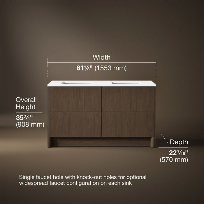 3/4 view of product with dimensions