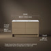 3/4 view of product with dimensions