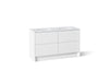 KOHLER K-CM39269-BD1 Statement 60" Bathroom Vanity Set with Sinks and Quartz Top, White - 3/4 view of product
