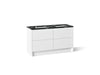 KOHLER K-CM39269-BD1 Statement 60" Bathroom Vanity Set with Sinks and Quartz Top, White - 3/4 view of product