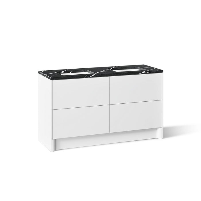 KOHLER K-CM39269-BD1 Statement 60" Bathroom Vanity Set with Sinks and Quartz Top, White - 3/4 view of product
