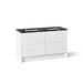KOHLER K-CM39269-BD1 Statement 60" Bathroom Vanity Set with Sinks and Quartz Top, White - 3/4 view of product