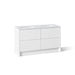 KOHLER K-CM39269-BD1 Statement 60" Bathroom Vanity Set with Sinks and Quartz Top, White - 3/4 view of product