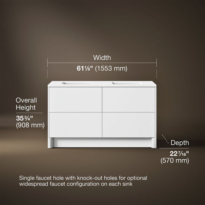 3/4 view of product with dimensions