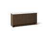 KOHLER K-CM39270-BD1 Statement 72" Bathroom Vanity Set with Sinks and Quartz Top, Draper Oak - 3/4 view of product