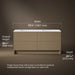 3/4 view of product with dimensions