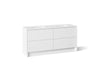 KOHLER K-CM39270-BD1 Statement 72" Bathroom Vanity Set with Sinks and Quartz Top, White - 3/4 view of product