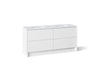 KOHLER K-CM39270-BD1 Statement 72" Bathroom Vanity Set with Sinks and Quartz Top, White - 3/4 view of product