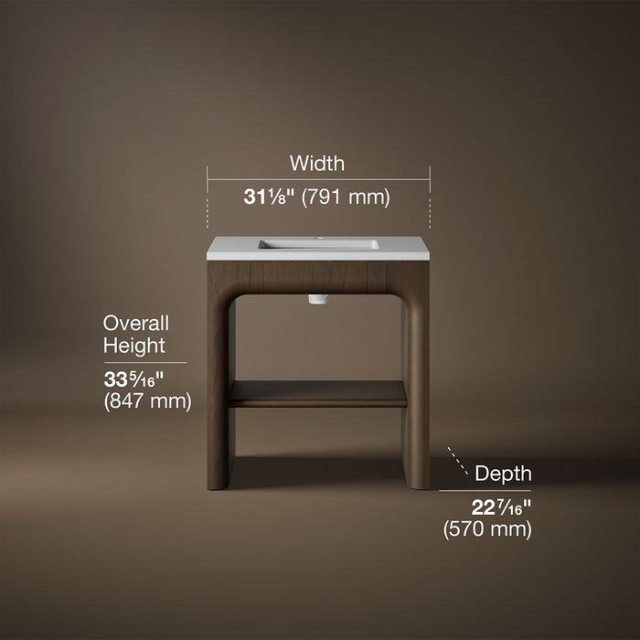3/4 view of product with dimensions