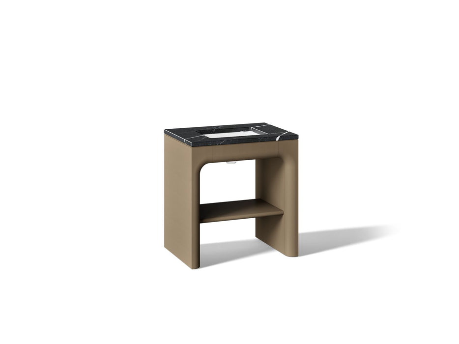 KOHLER K-CM39271-BD1 Statement 30" Console-style Bathroom Vanity Set with Sink and Quartz Top, Pale Oak - 3/4 view of product