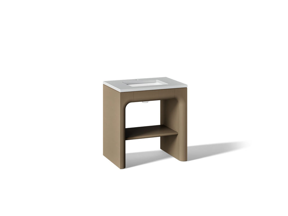 KOHLER K-CM39271-BD1 Statement 30" Console-style Bathroom Vanity Set with Sink and Quartz Top, Pale Oak - 3/4 view of product