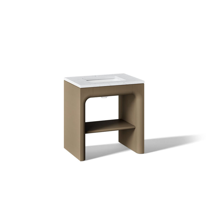 KOHLER K-CM39271-BD1 Statement 30" Console-style Bathroom Vanity Set with Sink and Quartz Top, Pale Oak - 3/4 view of product