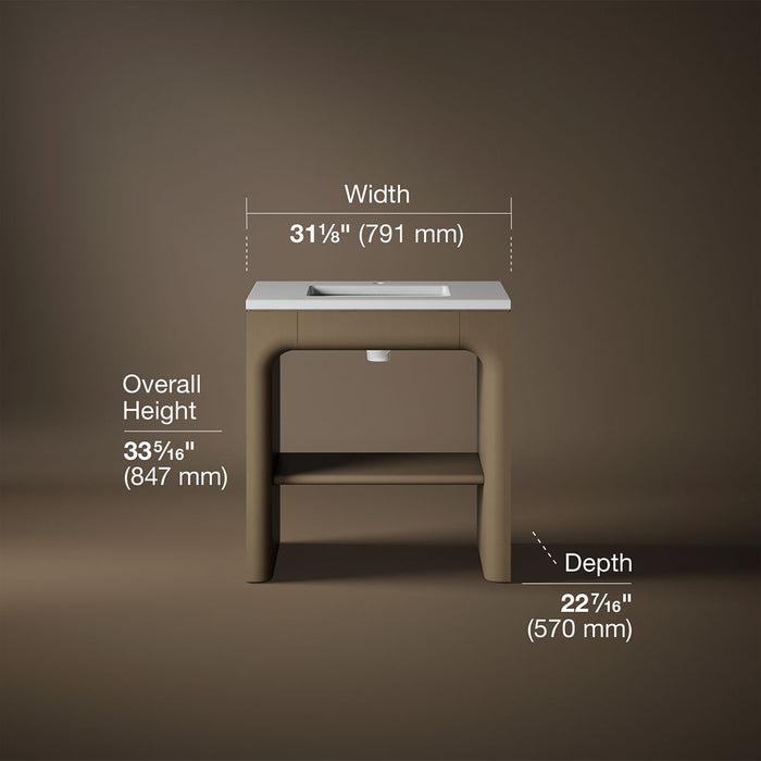 3/4 view of product with dimensions