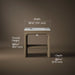 3/4 view of product with dimensions