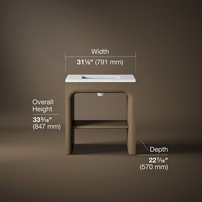 3/4 view of product with dimensions
