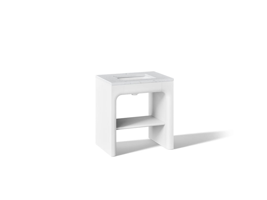 KOHLER K-CM39271-BD1 Statement 30" Console-style Bathroom Vanity Set with Sink and Quartz Top, White - 3/4 view of product