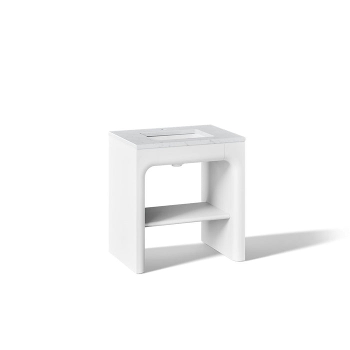 KOHLER K-CM39271-BD1 Statement 30" Console-style Bathroom Vanity Set with Sink and Quartz Top, White - 3/4 view of product
