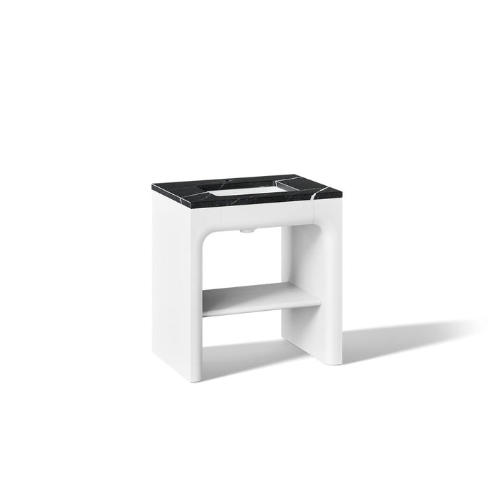 KOHLER K-CM39271-BD1 Statement 30" Console-style Bathroom Vanity Set with Sink and Quartz Top, White - 3/4 view of product
