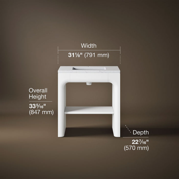 3/4 view of product with dimensions