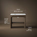 3/4 view of product with dimensions