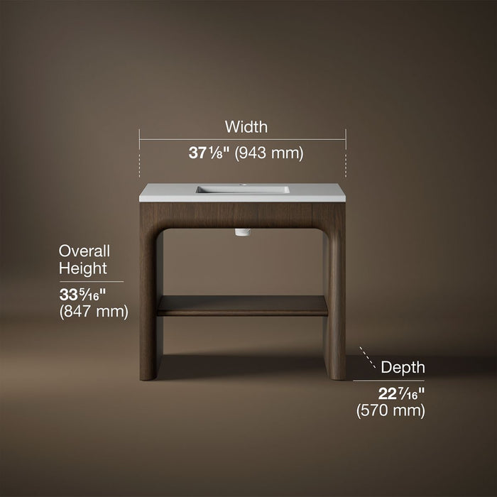 3/4 view of product with dimensions