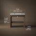 3/4 view of product with dimensions