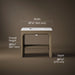 3/4 view of product with dimensions