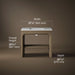 3/4 view of product with dimensions