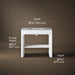 3/4 view of product with dimensions