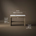 3/4 view of product with dimensions