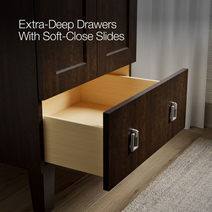 KOHLER K-CM99527-BD1 Poplin 24" bathroom vanity cabinet with sink and quartz top, claret suede - view 5