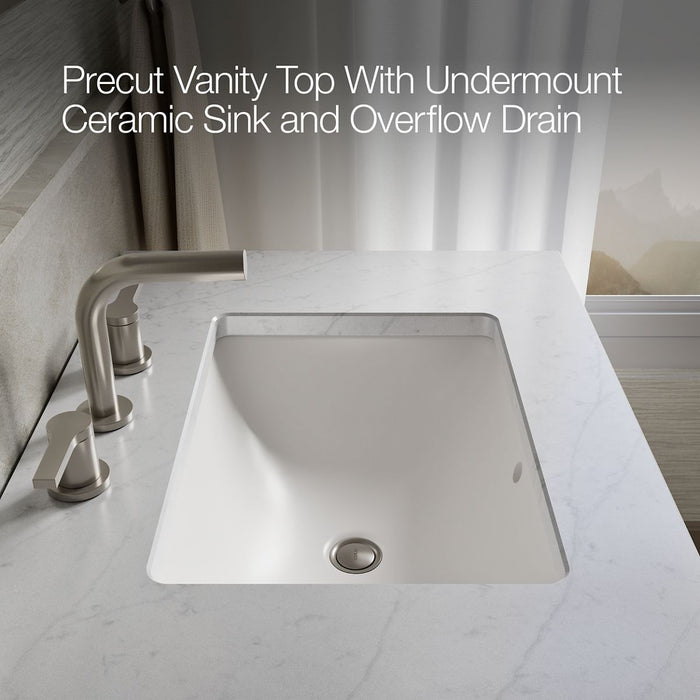 KOHLER K-CM99530-BD1 Poplin 30" bathroom vanity cabinet with sink and quartz top, linen white - view 3