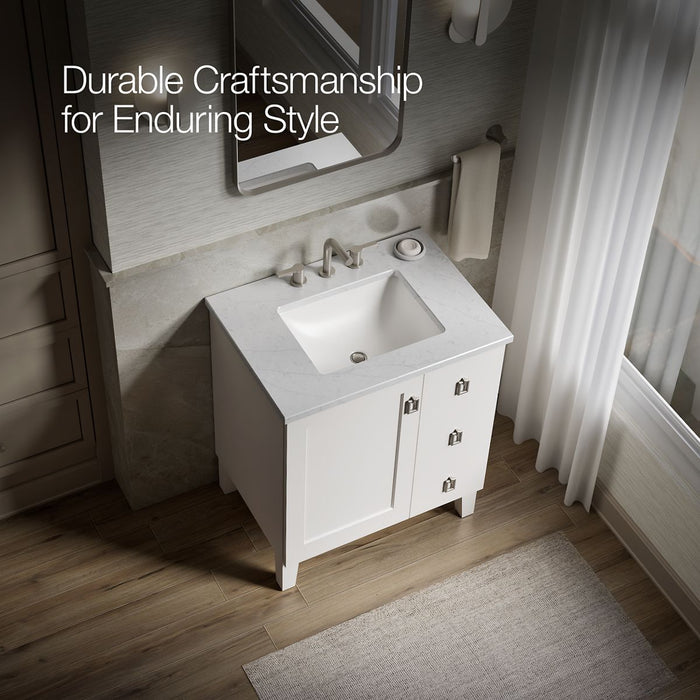 KOHLER K-CM99530-BD1 Poplin 30" bathroom vanity cabinet with sink and quartz top, linen white - view 5