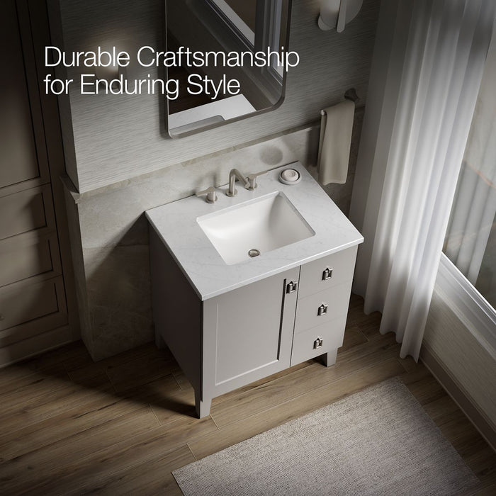 KOHLER K-CM99530-BD1 Poplin 30" bathroom vanity cabinet with sink and quartz top, mohair grey - view 5