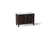 KOHLER K-CM99535-BD1 Poplin 48" bathroom vanity cabinet with sink and quartz top, claret suede