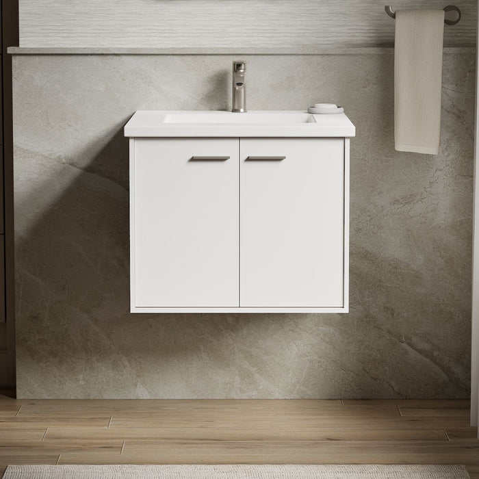 KOHLER K-CM99539-BD1 Jute 24" Wall-hung Bathroom Vanity Cabinet with Sink and Quartz Top, Linen White - Shows close up detail
