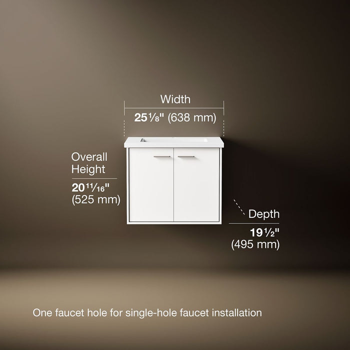 3/4 view of product with dimensions