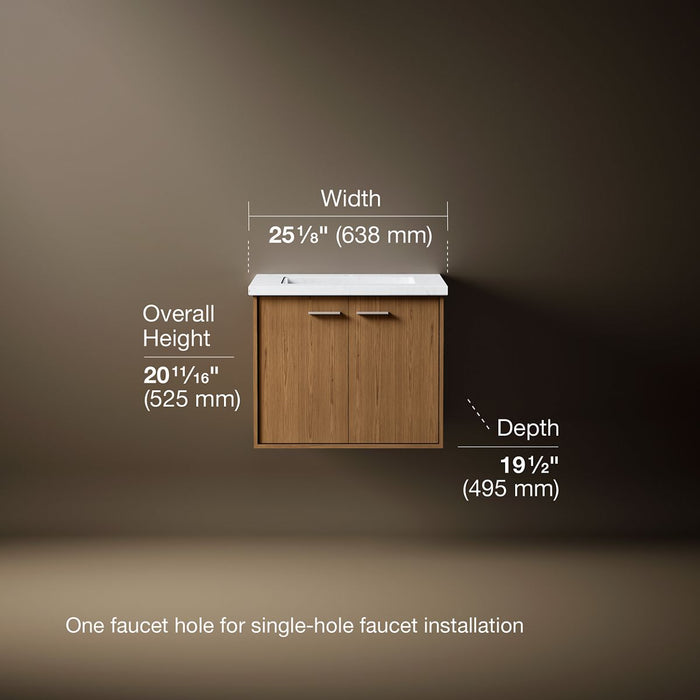 3/4 view of product with dimensions