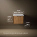 3/4 view of product with dimensions
