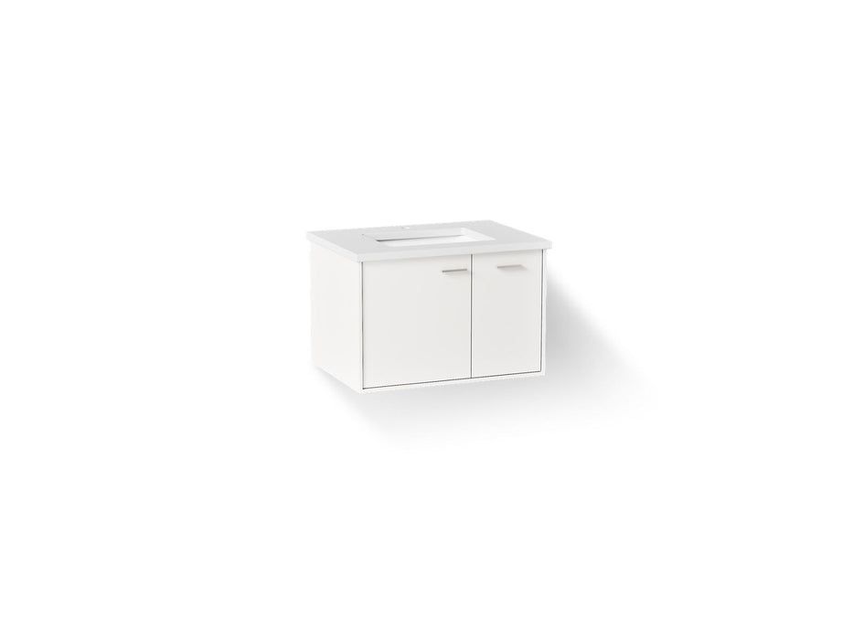 KOHLER K-CM99541-BD1 Jute 31" Wall-hung Bathroom Vanity Cabinet with Sink and Quartz Top, Linen White - 3/4 view of product