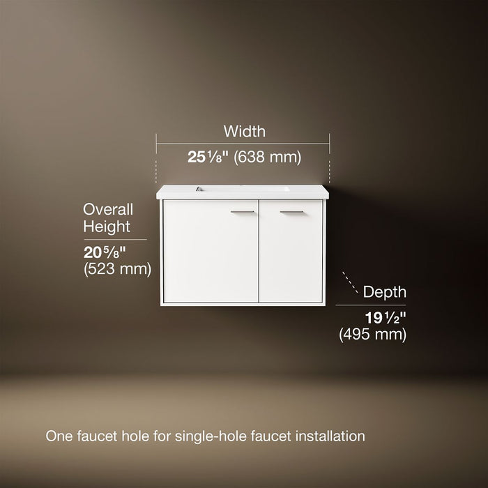 3/4 view of product with dimensions