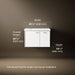 3/4 view of product with dimensions