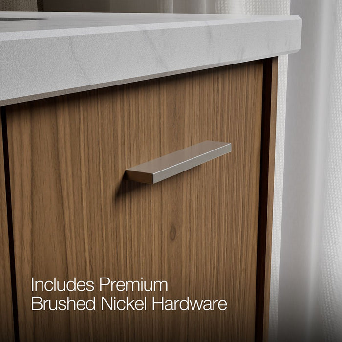KOHLER K-CM99541-BD1 Jute 31" Wall-hung Bathroom Vanity Cabinet with Sink and Quartz Top, Walnut Flax - Detail image of a pro