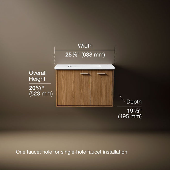3/4 view of product with dimensions