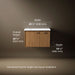 3/4 view of product with dimensions
